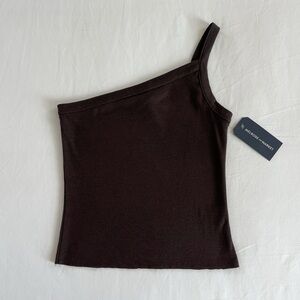 Melrose and Market One Shoulder Tank Top | Brown Java | Size S | NWT